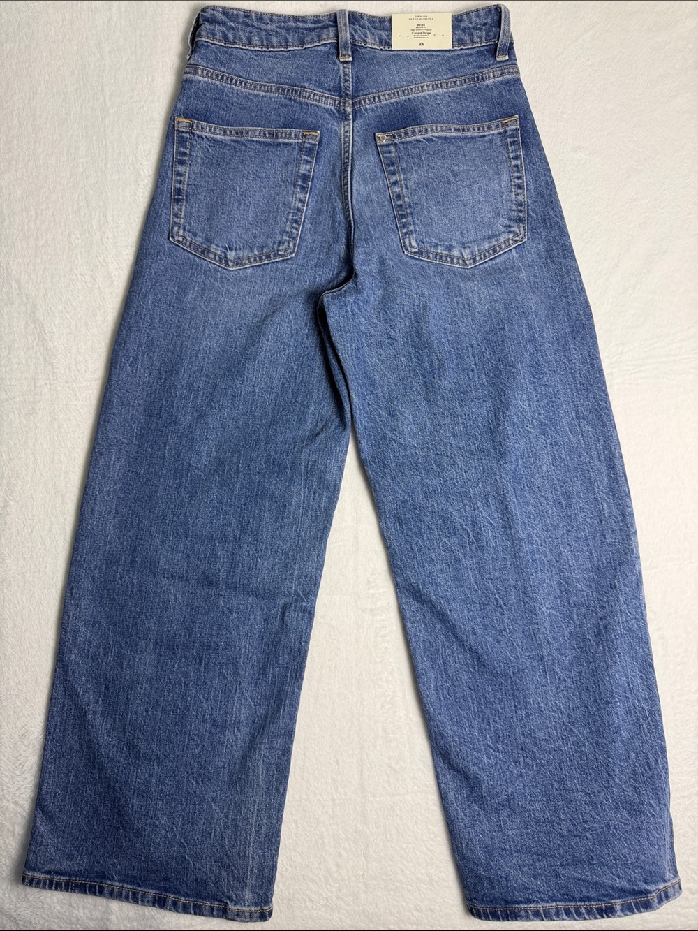 H&M &Denim Wide High-Waist Cropped Jeans - Blue - Picture 6 of 8